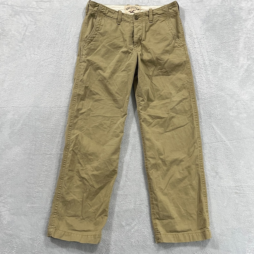 VTG Hollister Pants Men 34X31 Khaki Chino Trouser Straight Button Fly Preppy
